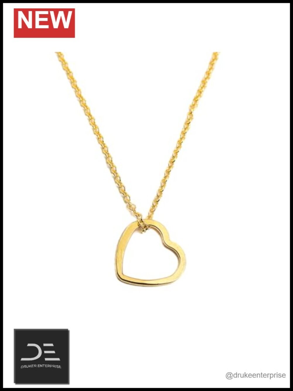Sterling Silver 14K Gold Filled Hammered Heart Necklace 18"